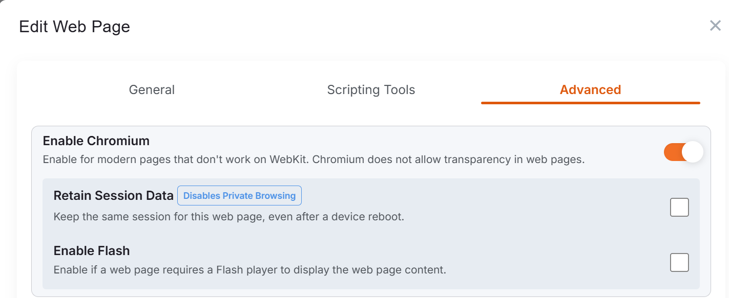 Enable Chromium option